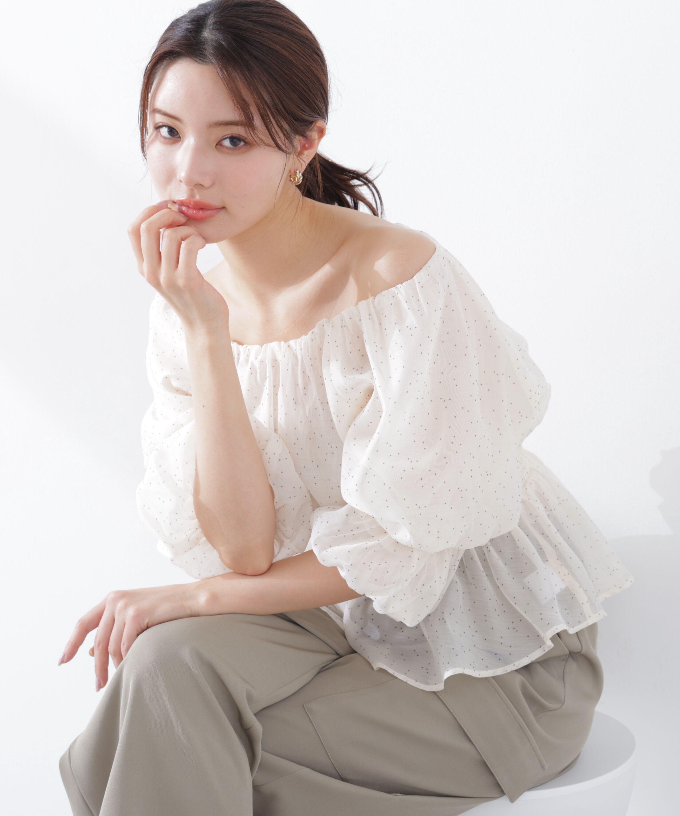 PROPORTION BODY DRESSING「2wayオフショルフィッシュテールブラウス　26SS」|シャツ・ブラウス|