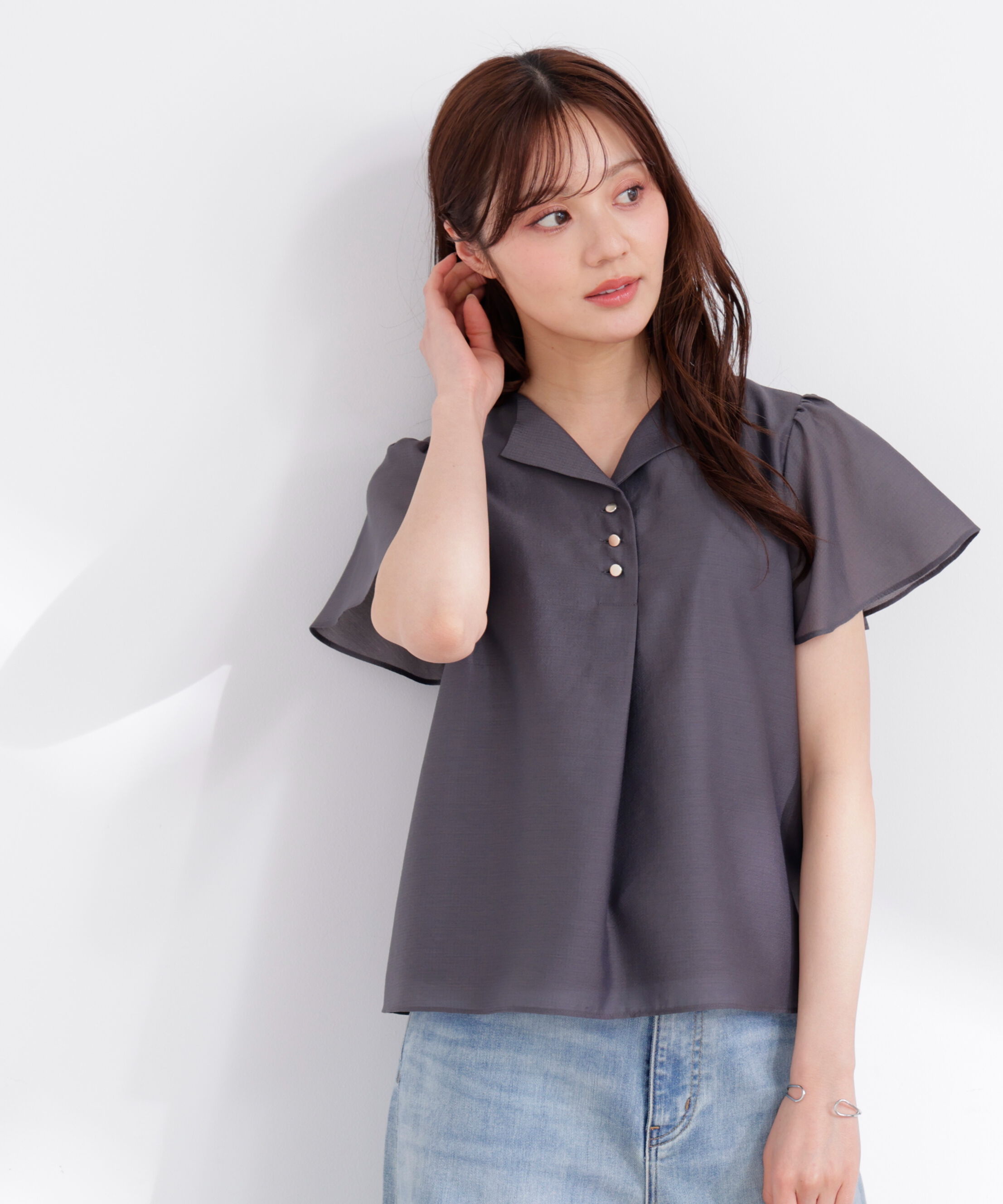 PROPORTION BODY DRESSING「フレアスリーブ開襟ブラウス 26SS」|シャツ・ブラウス|