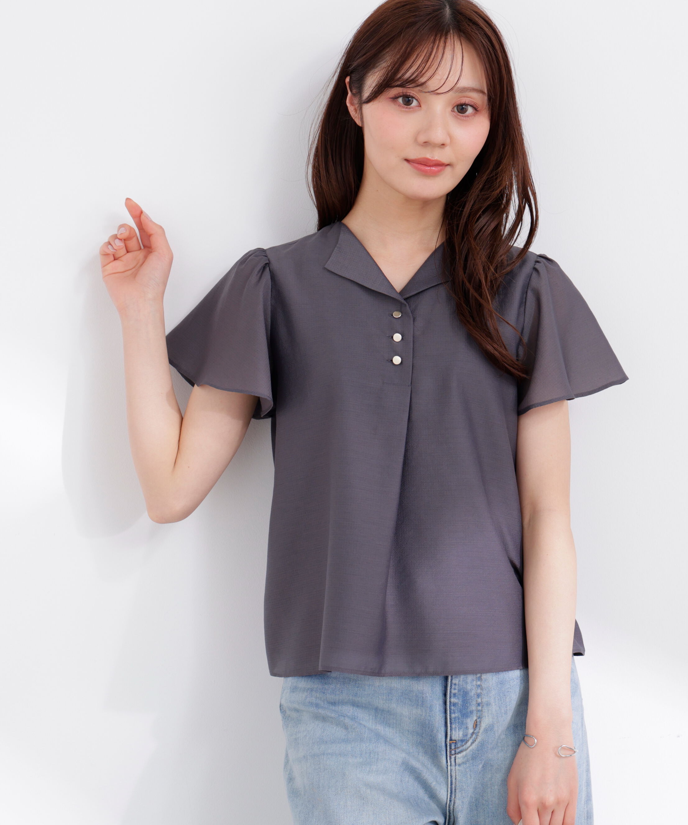 PROPORTION BODY DRESSING「フレアスリーブ開襟ブラウス 26SS」|シャツ・ブラウス|