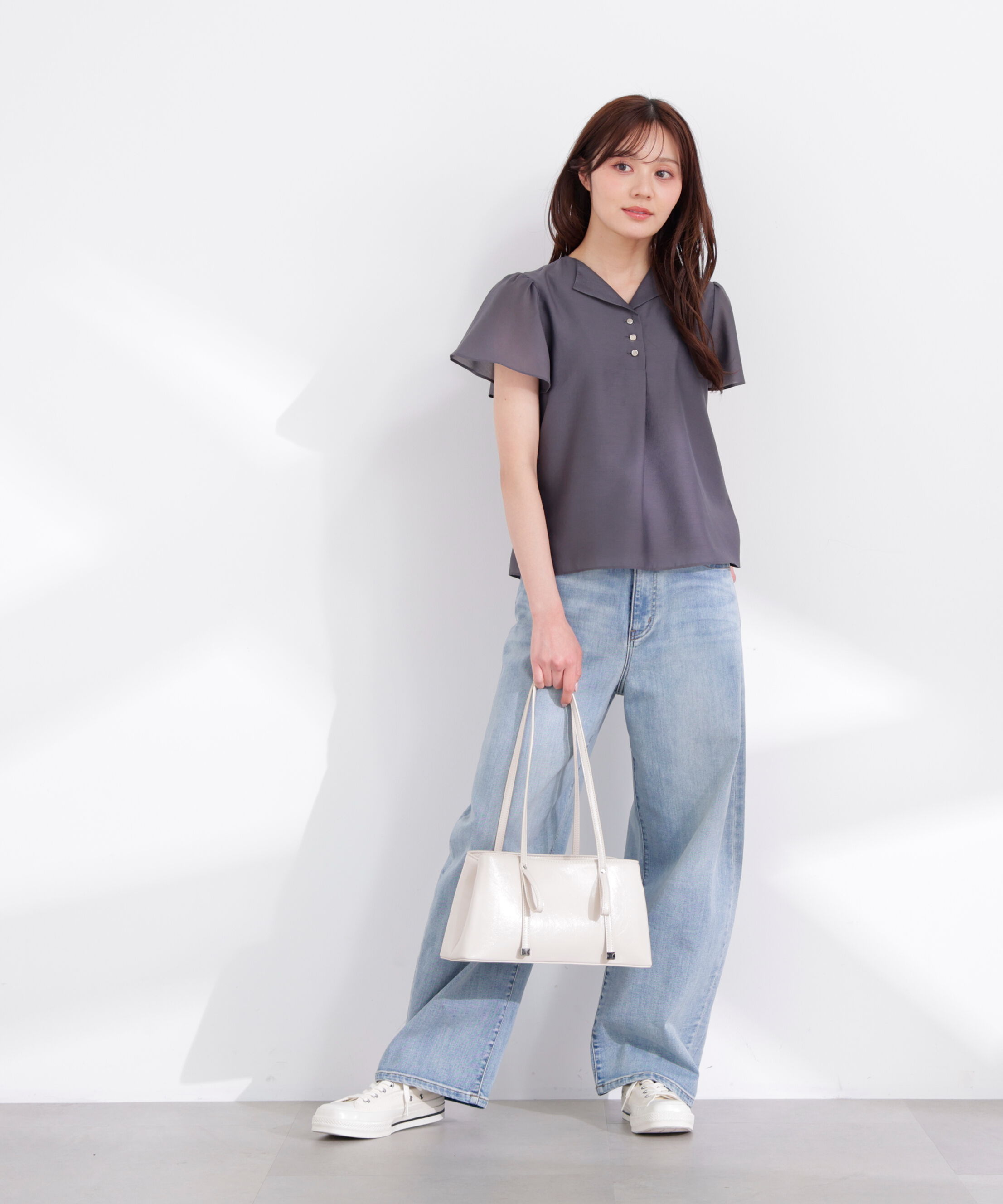 PROPORTION BODY DRESSING「フレアスリーブ開襟ブラウス 26SS」|シャツ・ブラウス|