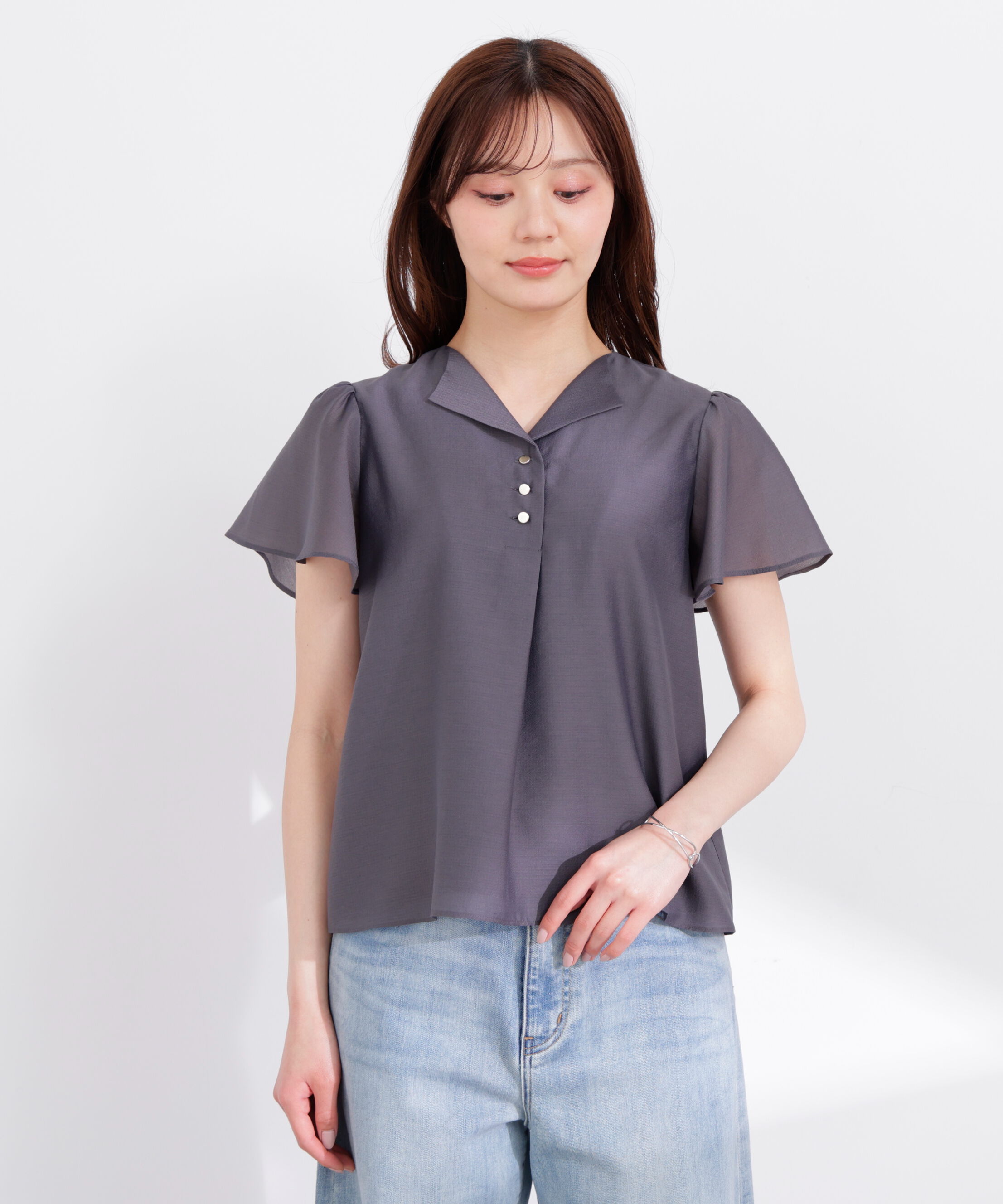 PROPORTION BODY DRESSING「フレアスリーブ開襟ブラウス 26SS」|シャツ・ブラウス|