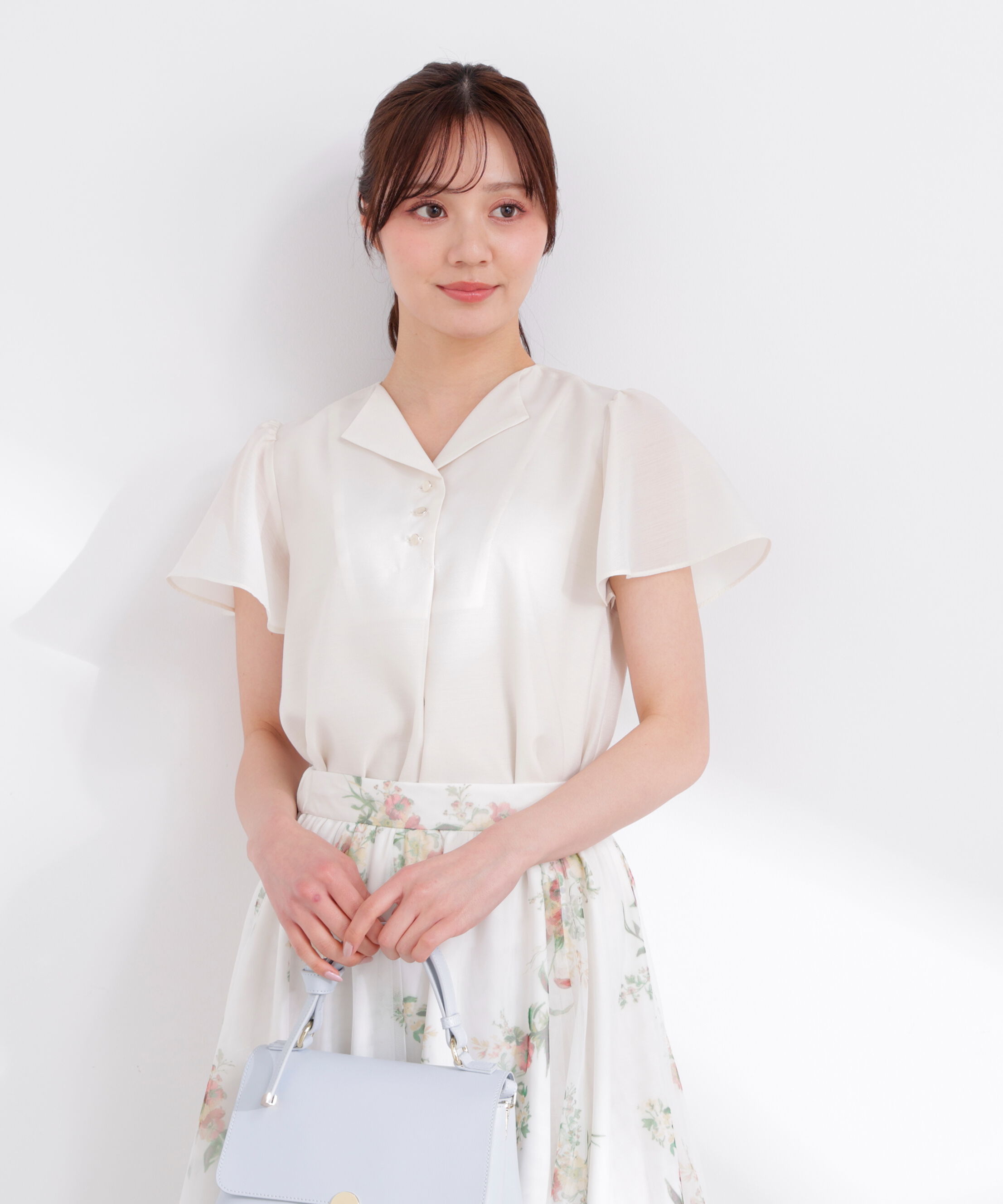 PROPORTION BODY DRESSING「フレアスリーブ開襟ブラウス 26SS」|シャツ・ブラウス|エクリュ1