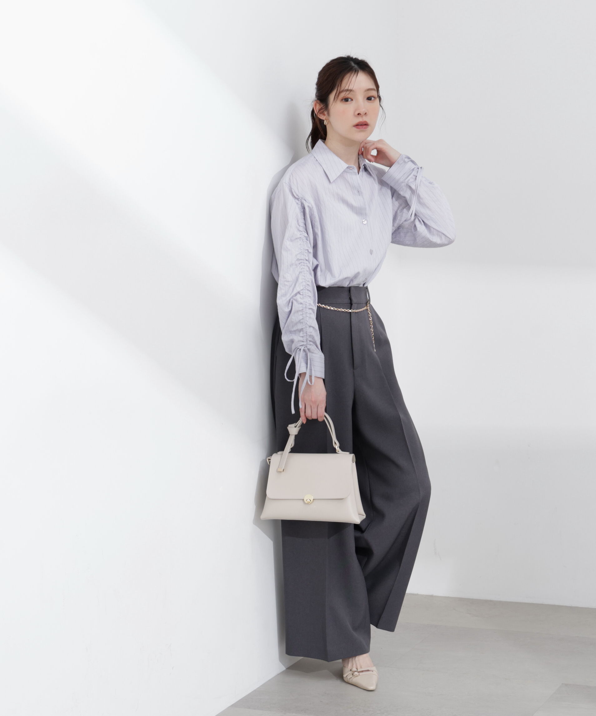 PROPORTION BODY DRESSING「〈a/mie〉ドロストスリーブシャツ 26SS」|シャツ・ブラウス|