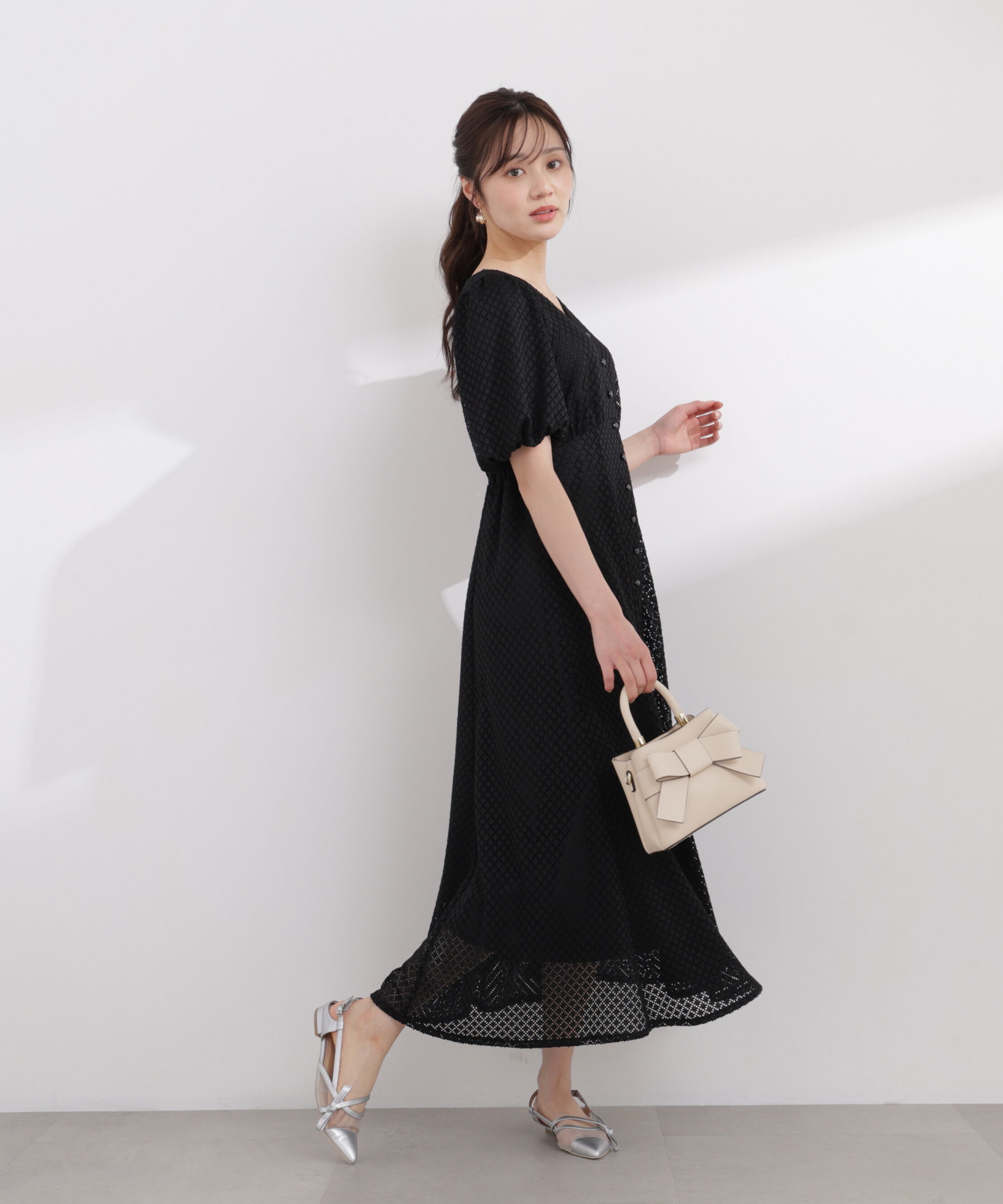 PROPORTION BODY DRESSING「パフスリーブフロント釦ワンピース 26SS」|ワンピース|