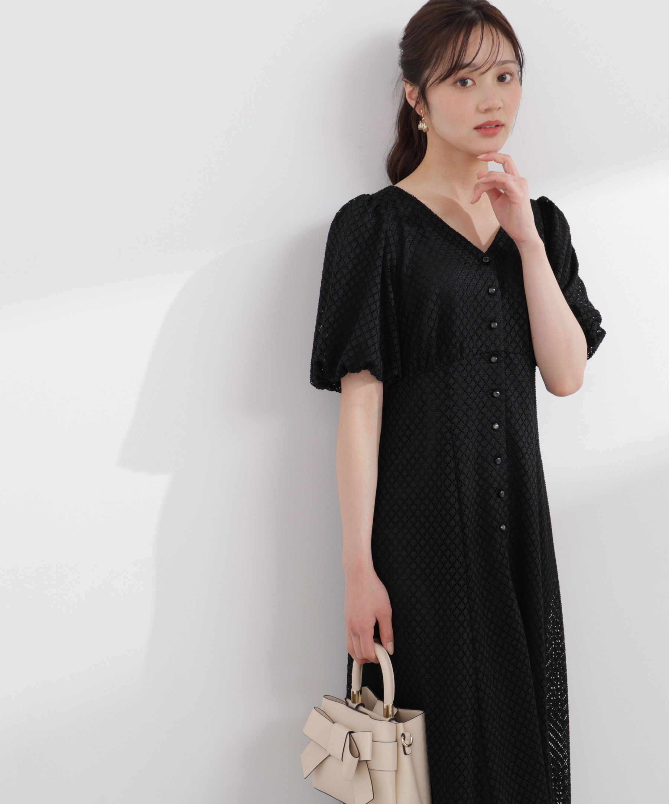 PROPORTION BODY DRESSING「パフスリーブフロント釦ワンピース 26SS」|ワンピース|