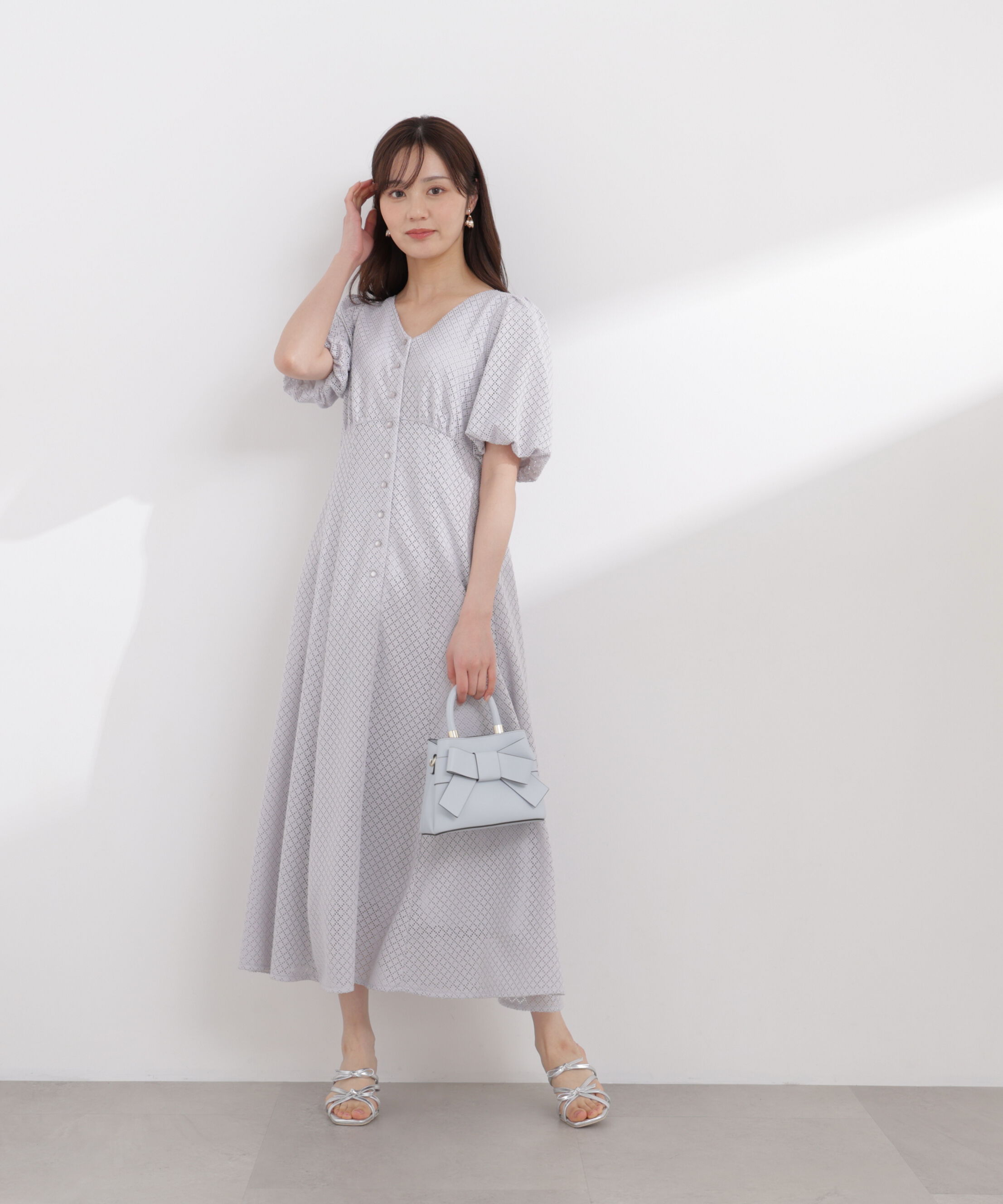 PROPORTION BODY DRESSING「パフスリーブフロント釦ワンピース 26SS」|ワンピース|