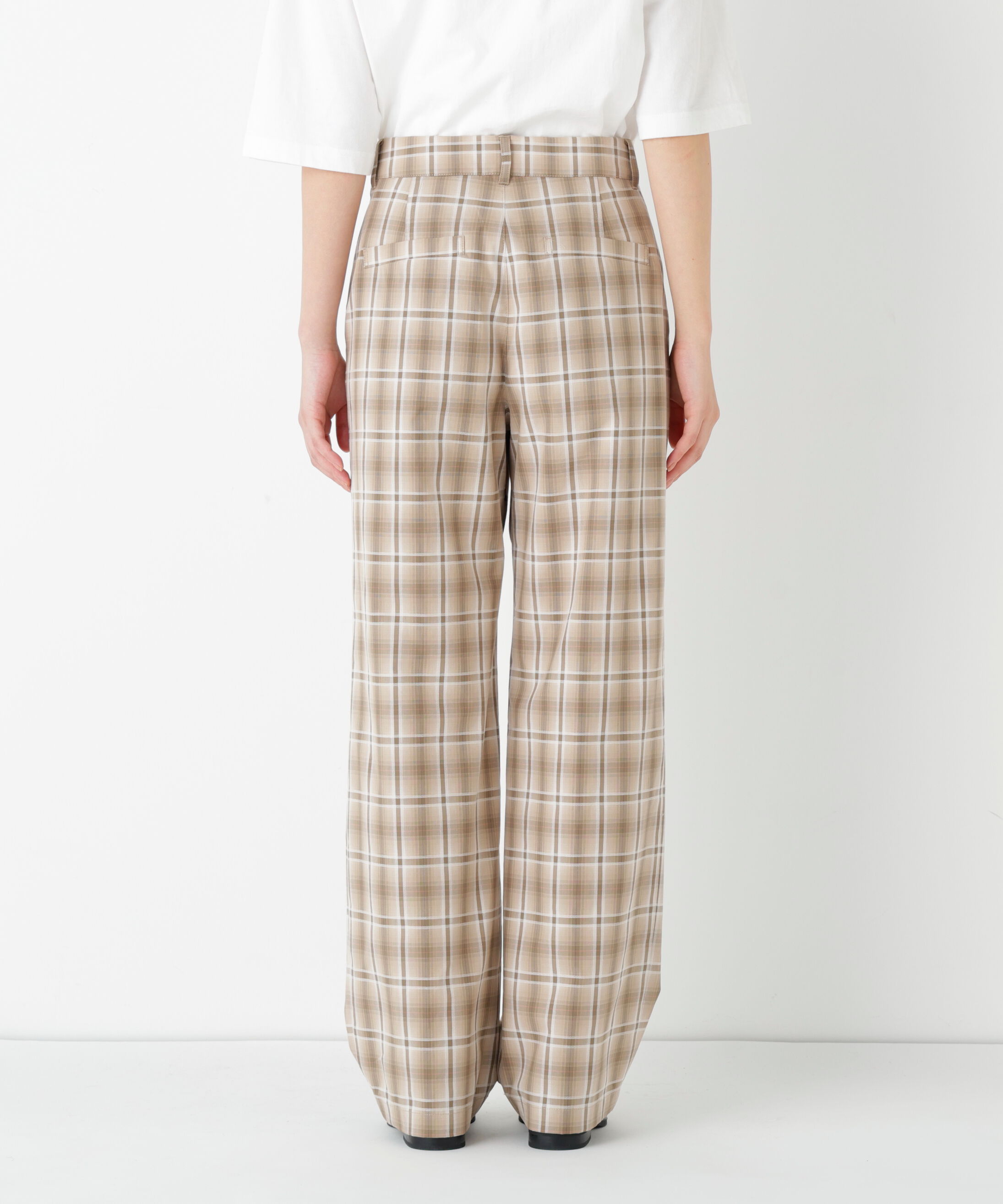  「◆≪ウォッシャブル≫先染めチェックストレートパンツ」|その他|