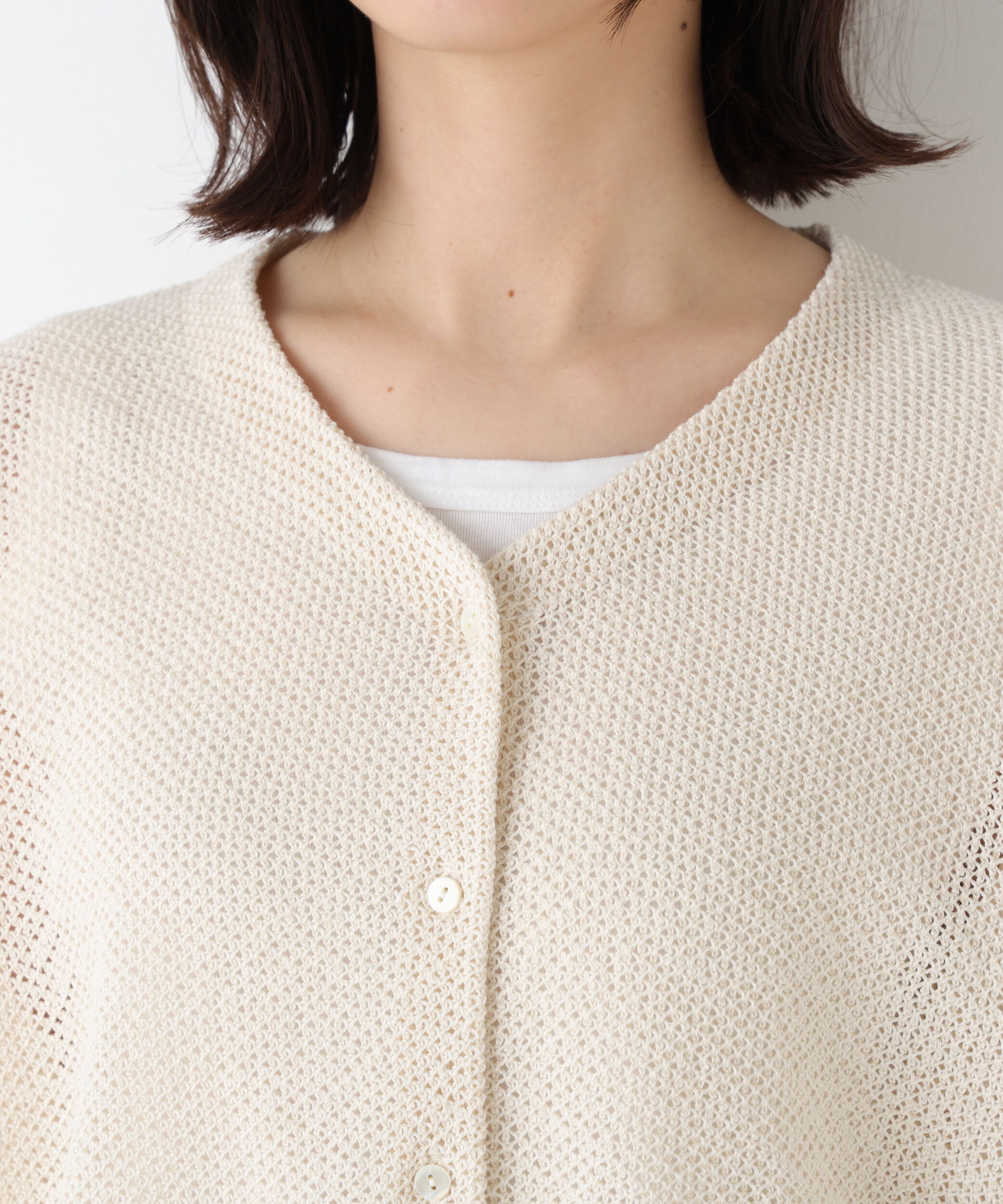  「◆メッシュ柄ニットジレ」|ニット・セーター|