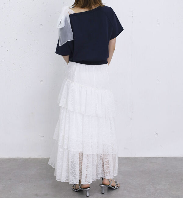 archives「オーガンジーリボンオフショルスウェット」|Tシャツ・カットソー|