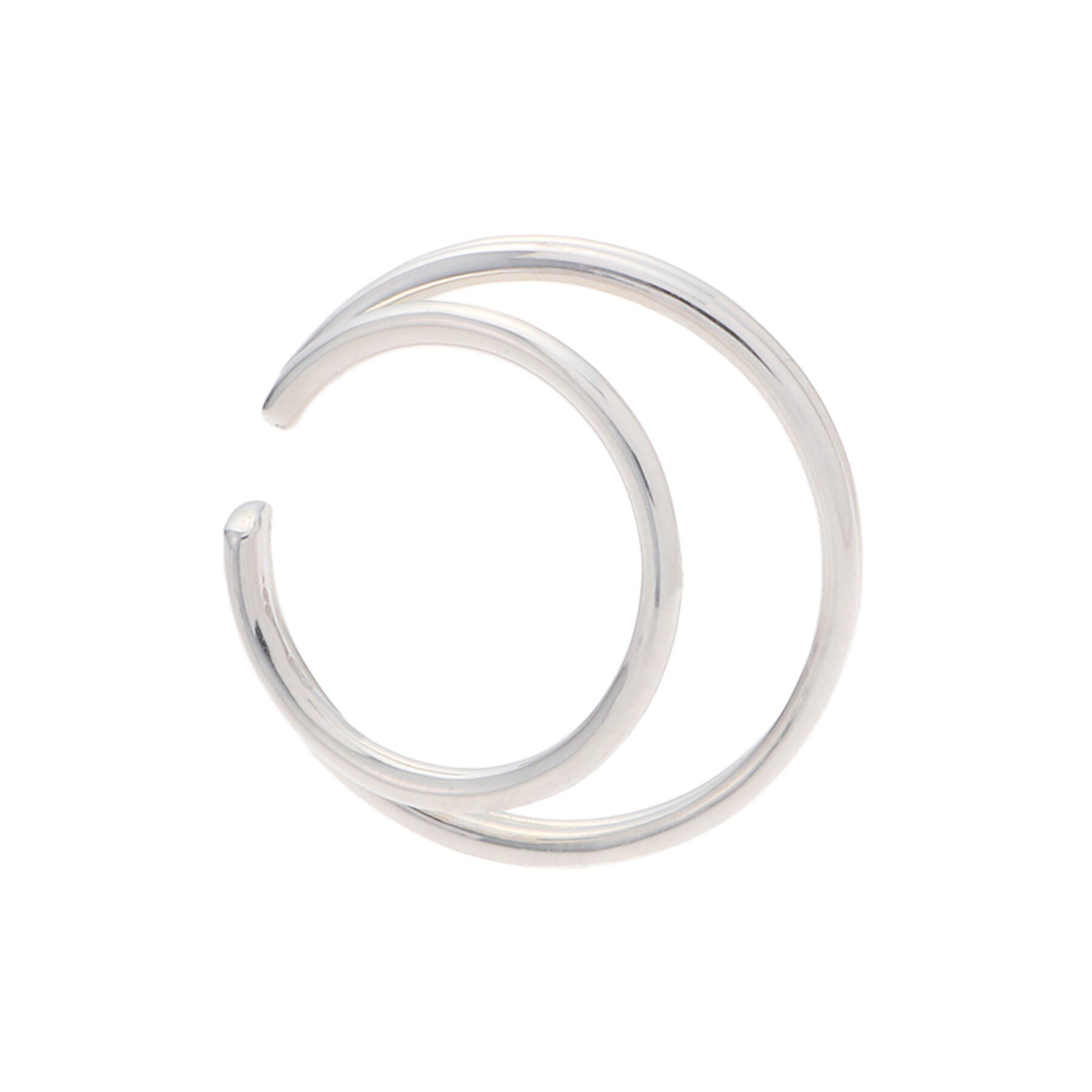 COCOSHNIK「シルバー ダブルフープ2連 イヤーカフ」|イヤーカフ|