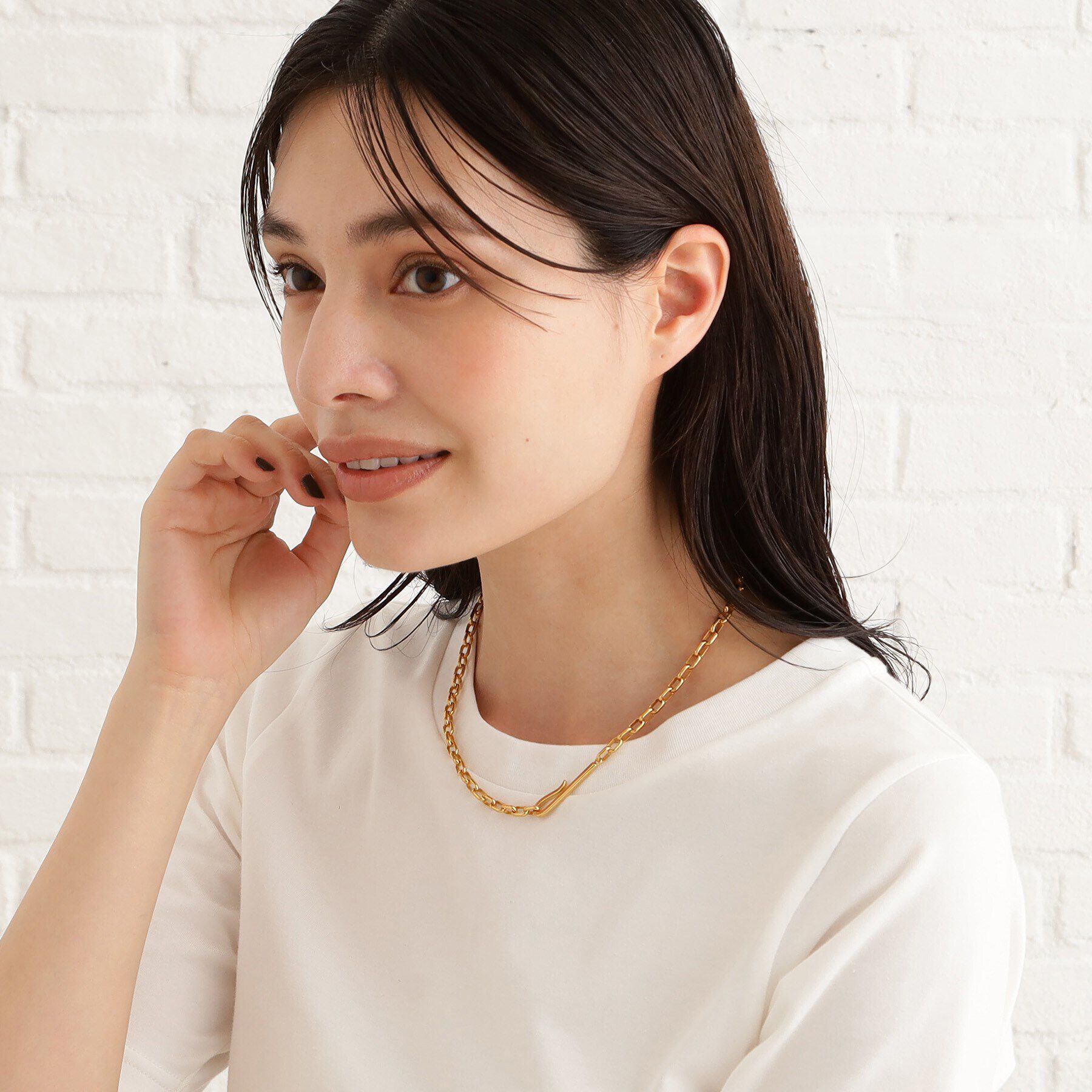 COCOSHNIK ONKITSCH「シルバー ドームチェーン フックネックレス GP」|ネックレス|