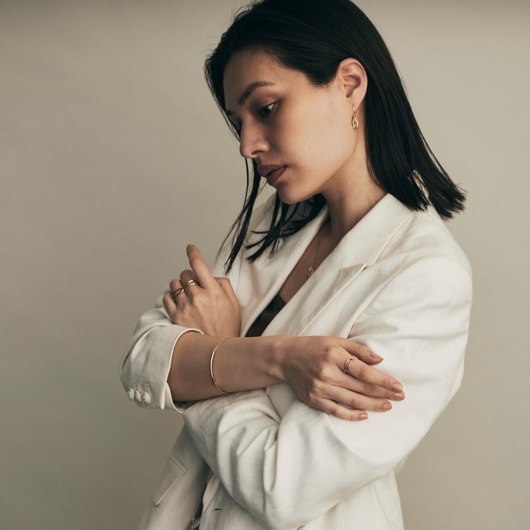 COCOSHNIK「K10ダイヤモンド ロープPCチェーン リング」|リング|