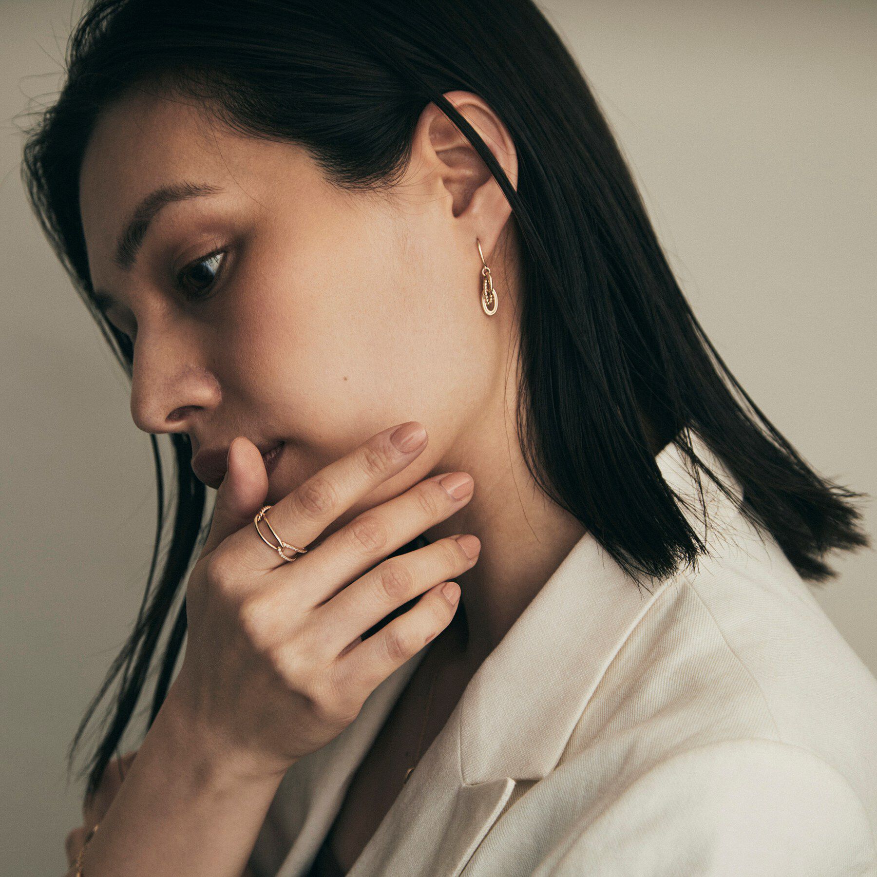 COCOSHNIK「K10ダイヤモンド ロープPCチェーン リング」|リング|