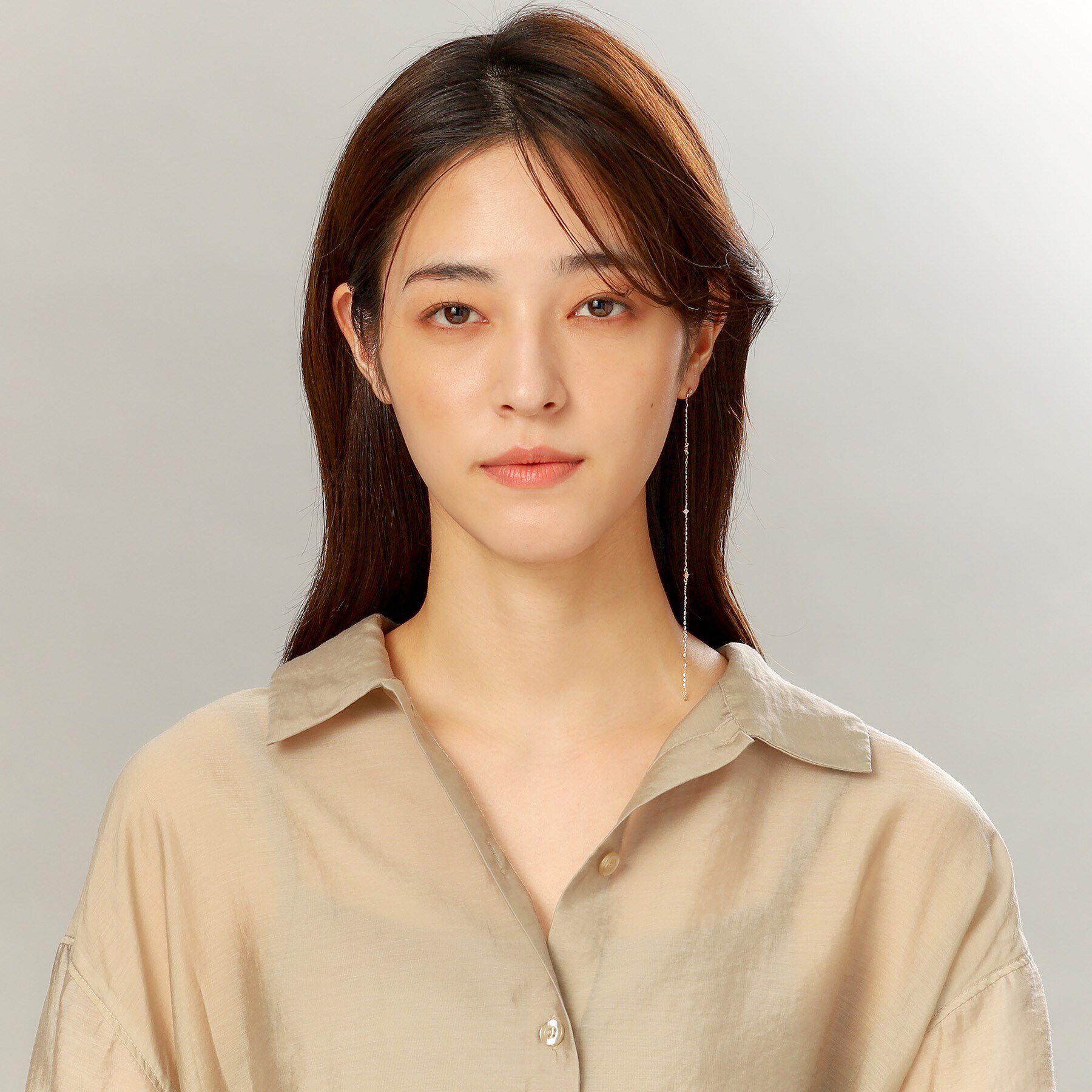 COCOSHNIK「K10ダイヤモンド ステーションロング スタッドピアス（片耳用）」|ピアス|