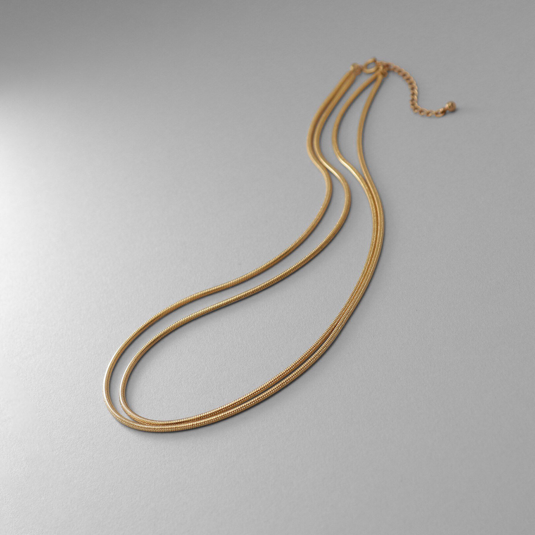 COCOSHNIK ONKITSCH「シルバー スネークチェーン ダブルネックレス GP」|ネックレス|