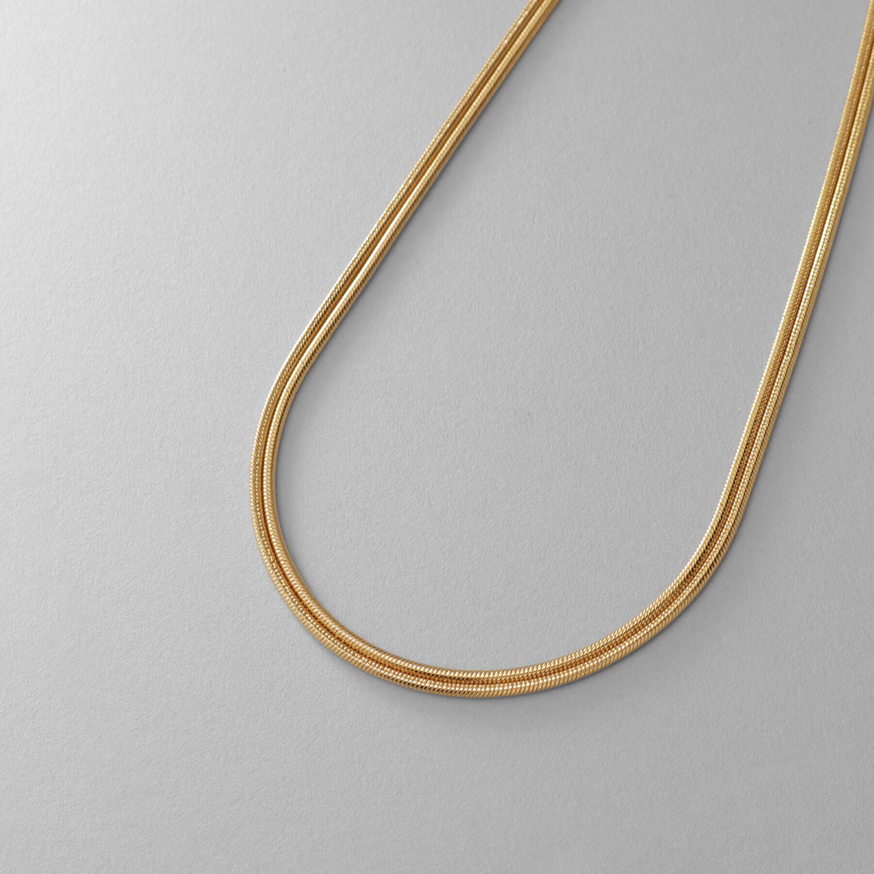 COCOSHNIK ONKITSCH「シルバー スネークチェーン ダブルネックレス GP」|ネックレス|