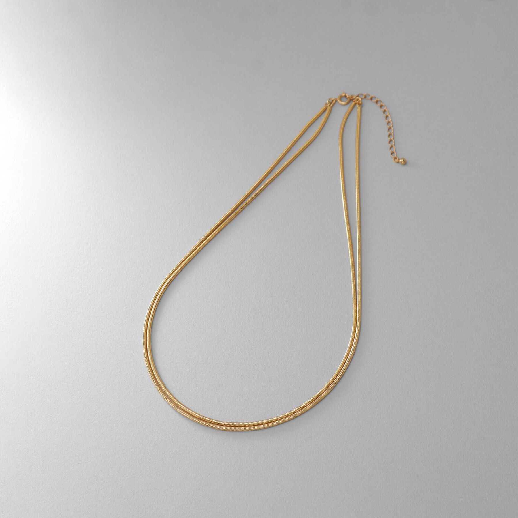 COCOSHNIK ONKITSCH「シルバー スネークチェーン ダブルネックレス GP」|ネックレス|