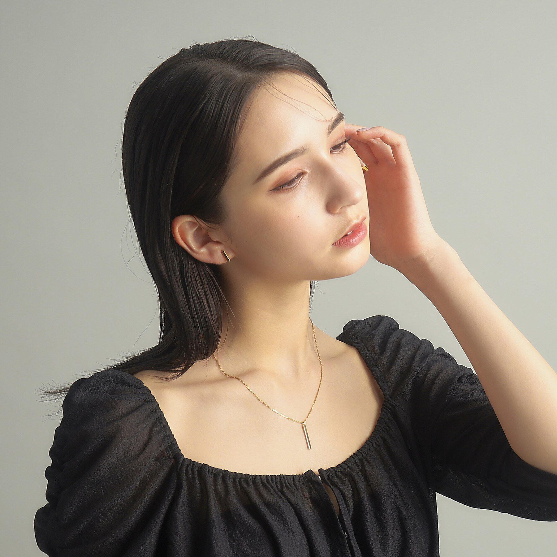 COCOSHNIK ONKITSCH「シルバー スクエアバーネックレス GP」|ネックレス|