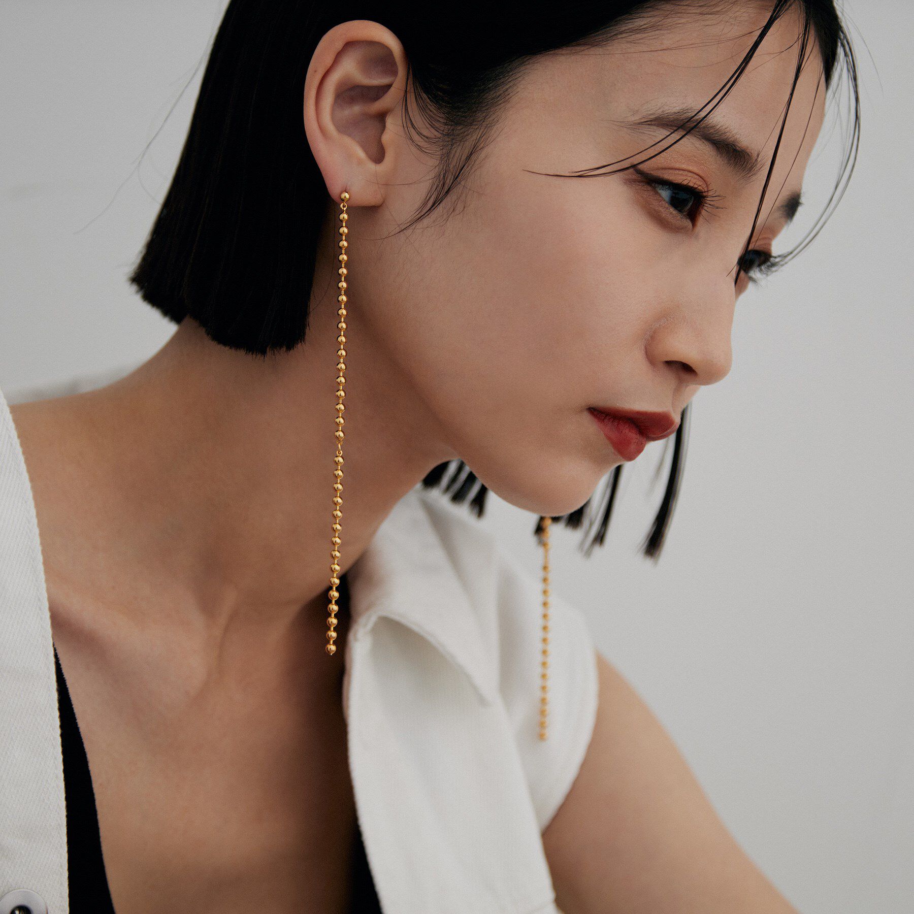 COCOSHNIK ONKITSCH「シルバー チェーンピアス ボールループ GP」|ピアス|