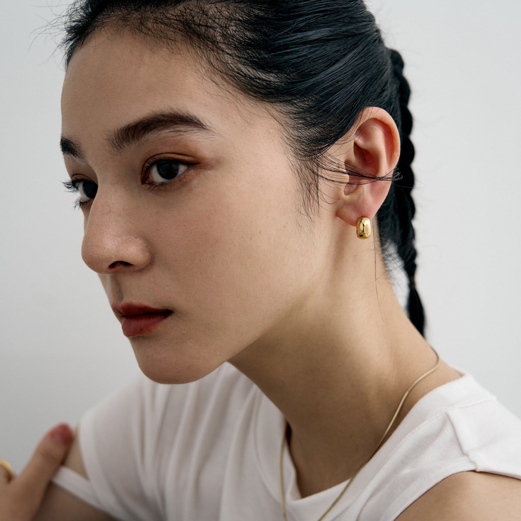 COCOSHNIK ONKITSCH「シルバー ハギーフープ ワイドピアス GP」|ピアス|