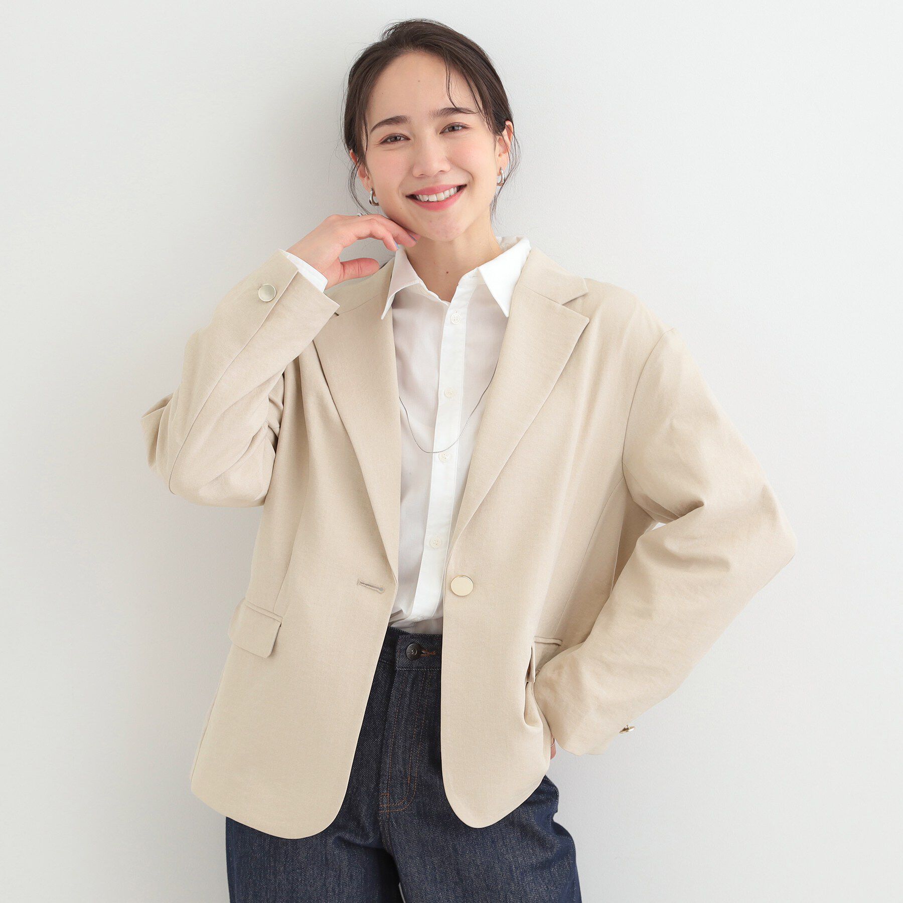 SHOO･LA･RUE「【S-LL/セットアップ可/イージーケア/UV】オンにもオフにも 軽やかシングルジャケット」|テーラードジャケット|