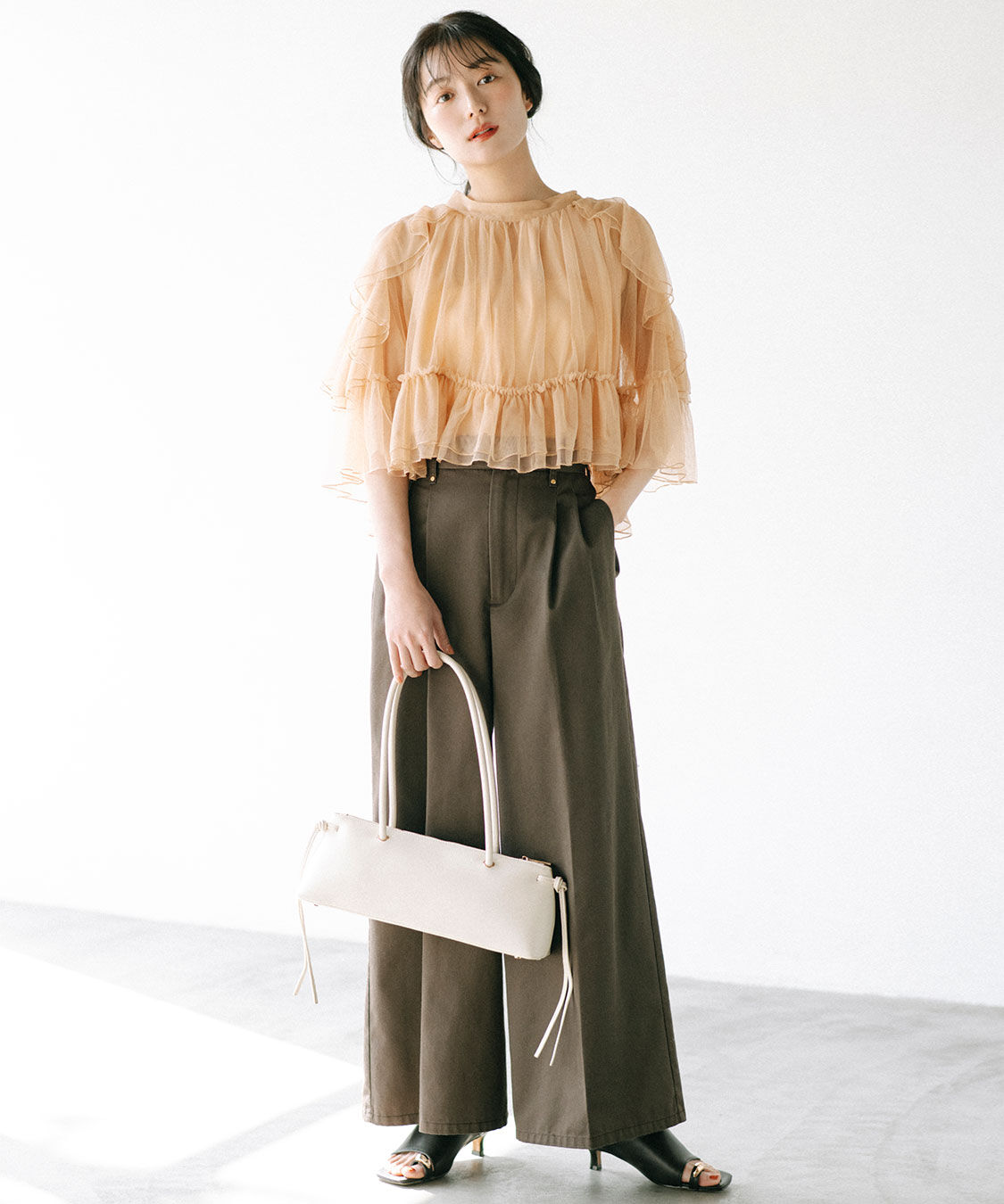 COCO DEAL「チュールギャザーブラウス」|シャツ・ブラウス|