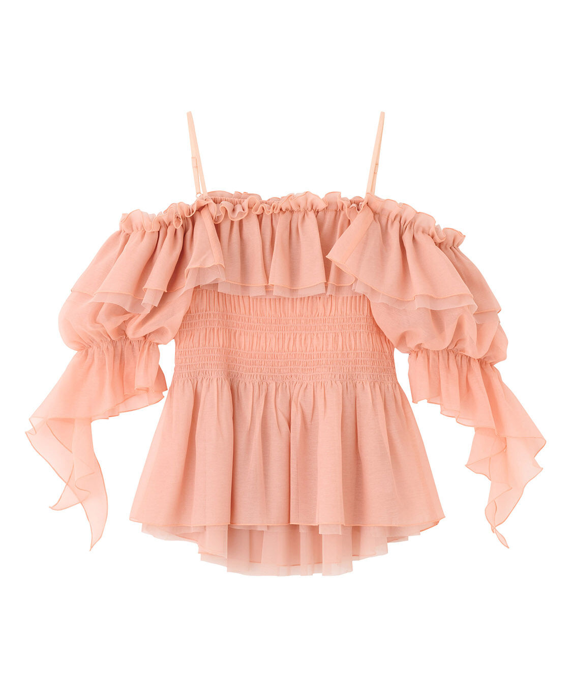 COCO DEAL「フリルギャザーシアーシャーリングブラウス」|シャツ・ブラウス|