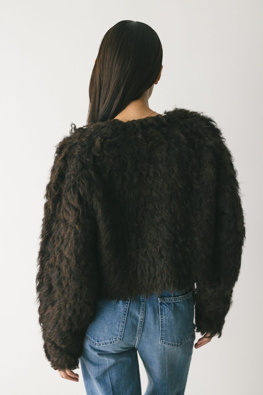 STYLEMIXER「メランジシャギーショートニットカーデ」|カーディガン|