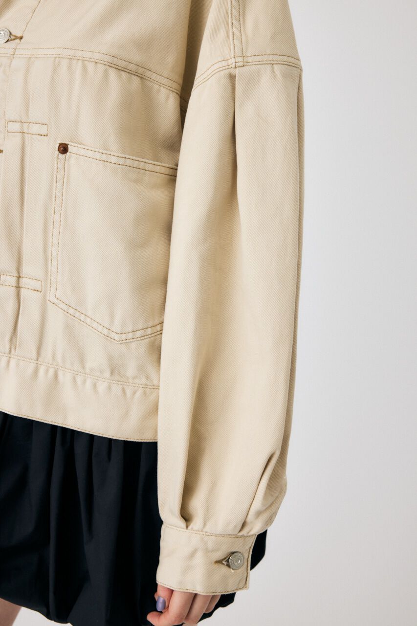 MOUSSY「TUCK SLEEVE デニムジャケット」|デニムジャケット|
