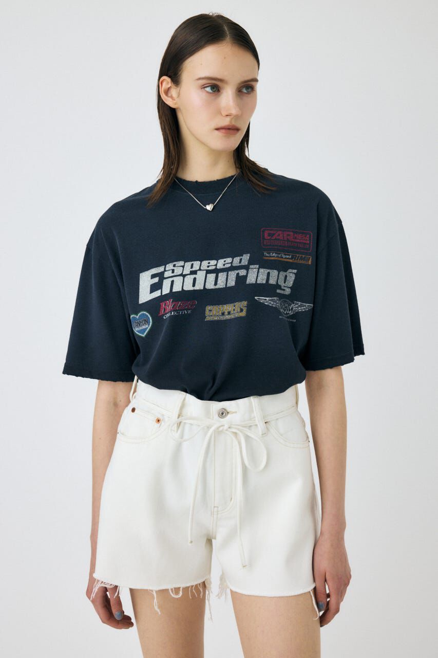 MOUSSY「COLLECTED MARKS Tシャツ」|Tシャツ・カットソー|L/BLK1