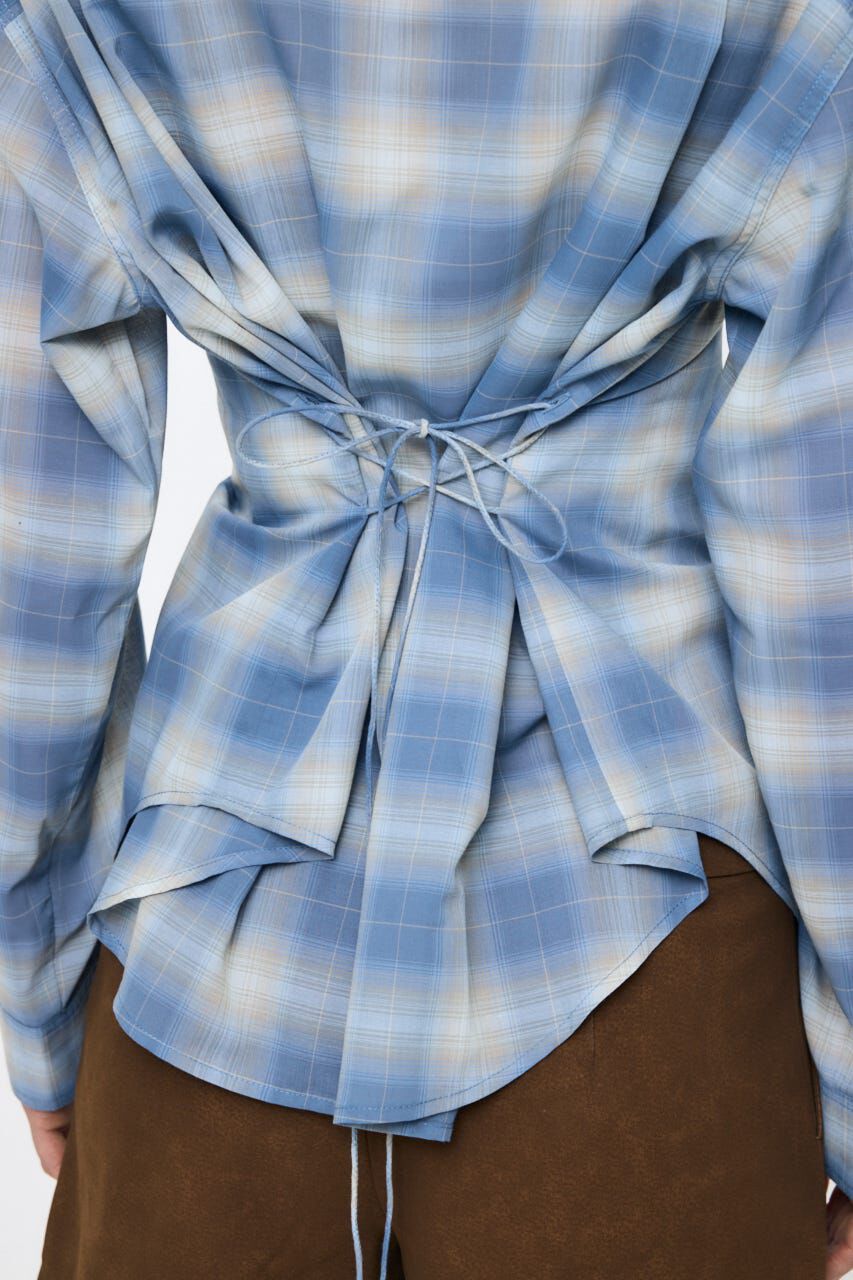 MOUSSY「FADE CHECK SHEER OVER シャツ」|シャツ・ブラウス|