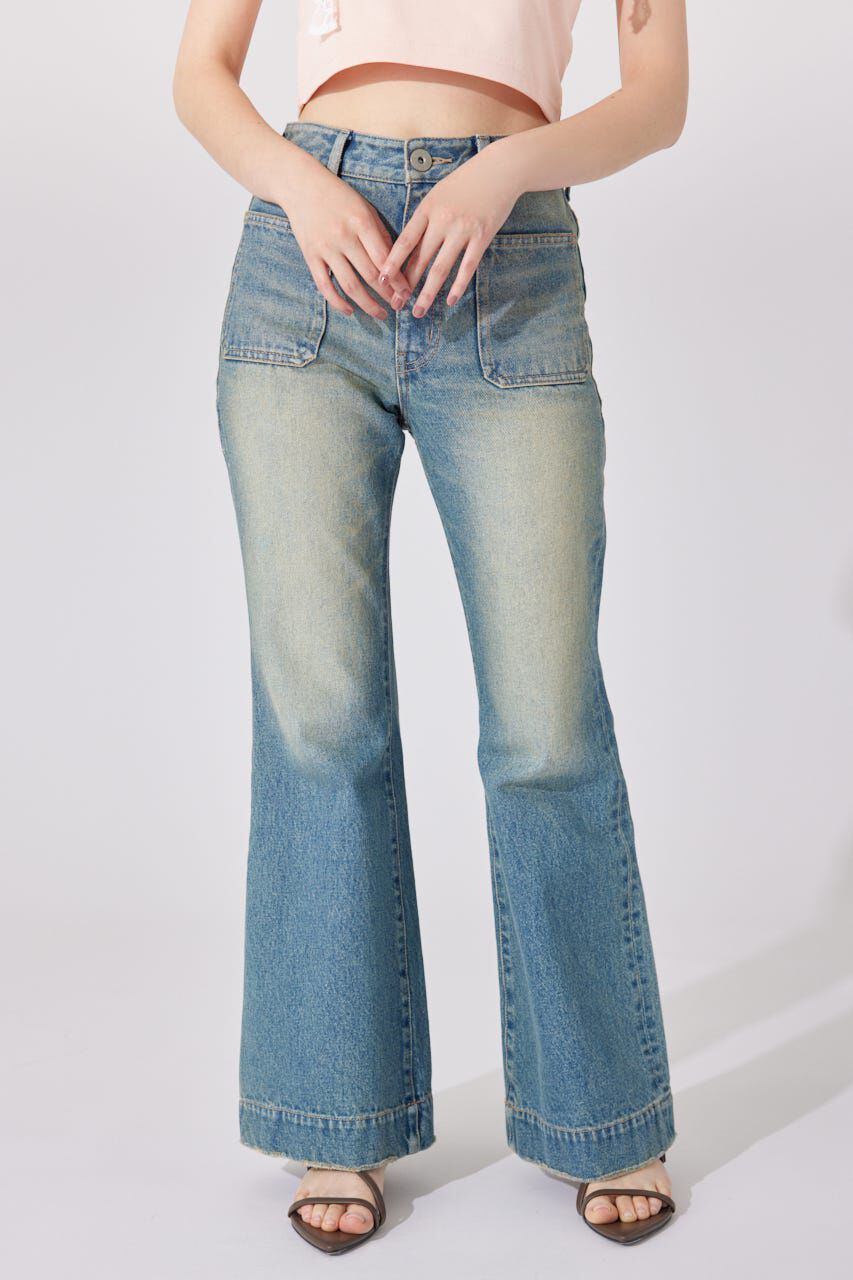 rienda「ブーツカットデニムパンツ」|デニム|BLU