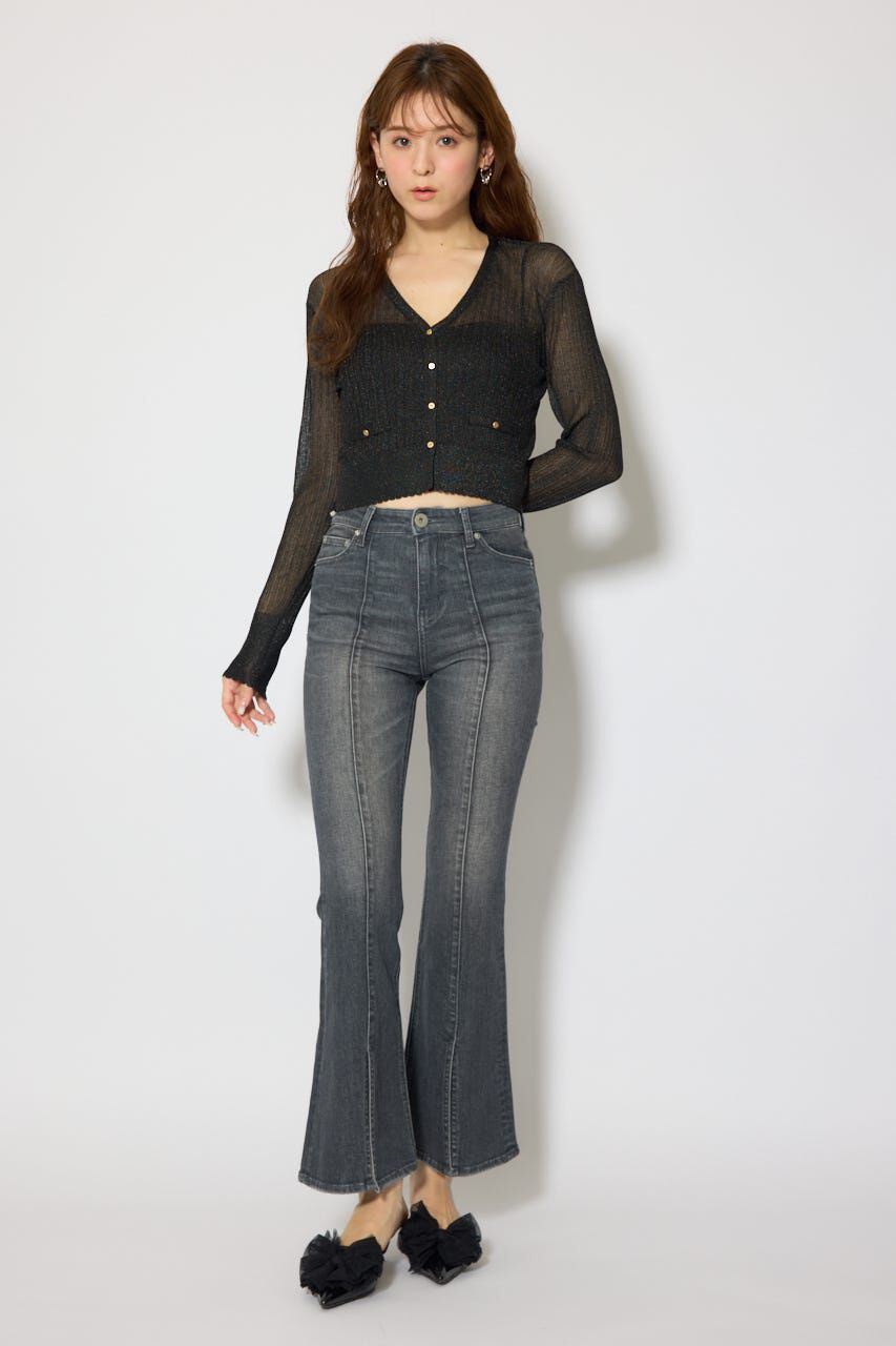 rienda「スカラップクロップドニットカーディガン」|カーディガン|