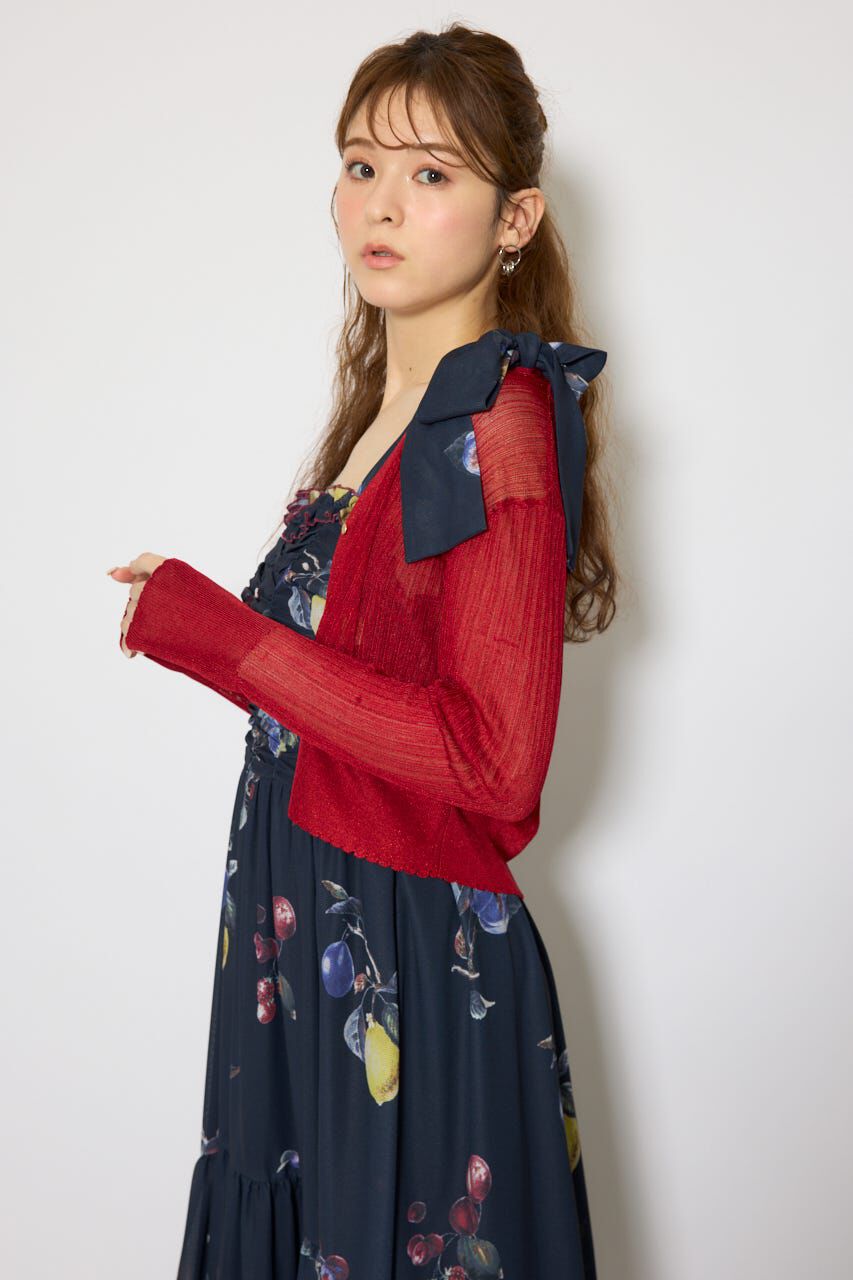 rienda「スカラップクロップドニットカーディガン」|カーディガン|