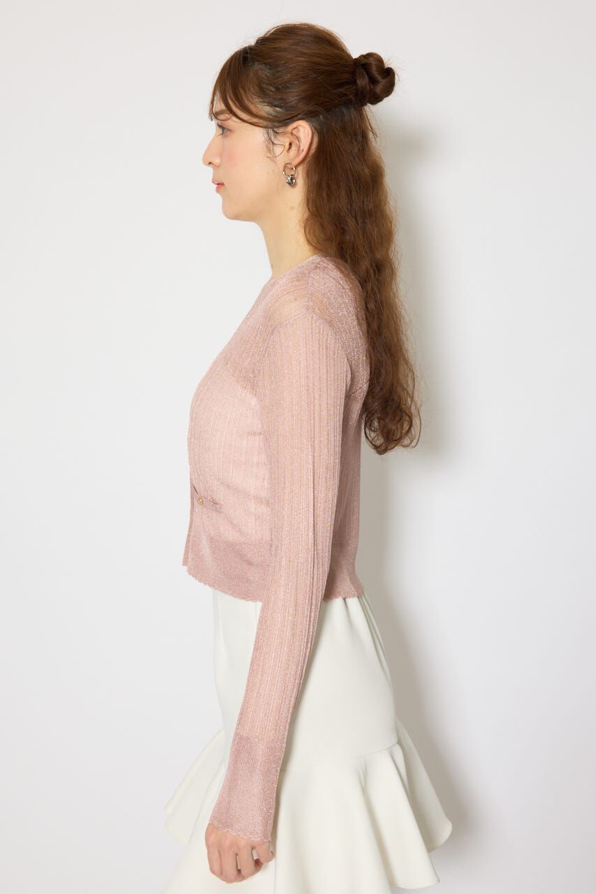 rienda「スカラップクロップドニットカーディガン」|カーディガン|