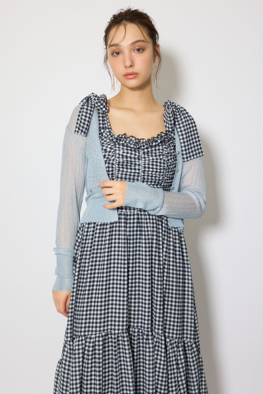 rienda「スカラップクロップドニットカーディガン」|カーディガン|BLU