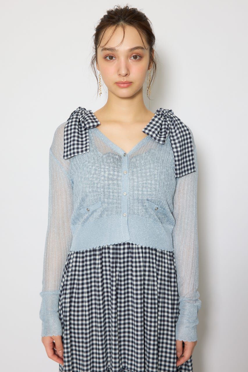 rienda「スカラップクロップドニットカーディガン」|カーディガン|