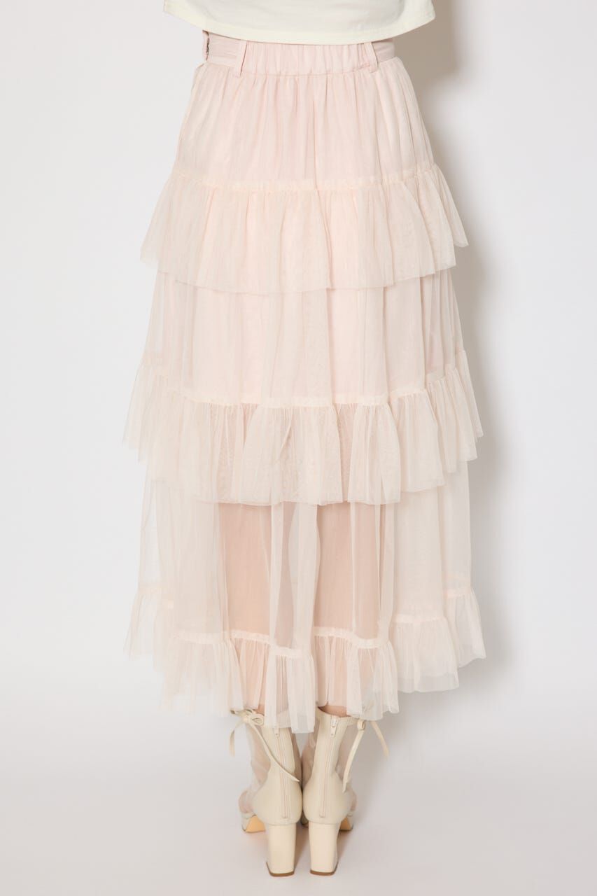 rienda「ティアードフレアチュールジャストウエストスカート」|スカート|