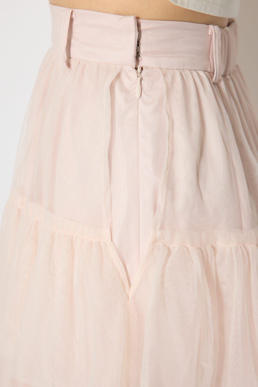 rienda「ティアードフレアチュールジャストウエストスカート」|スカート|