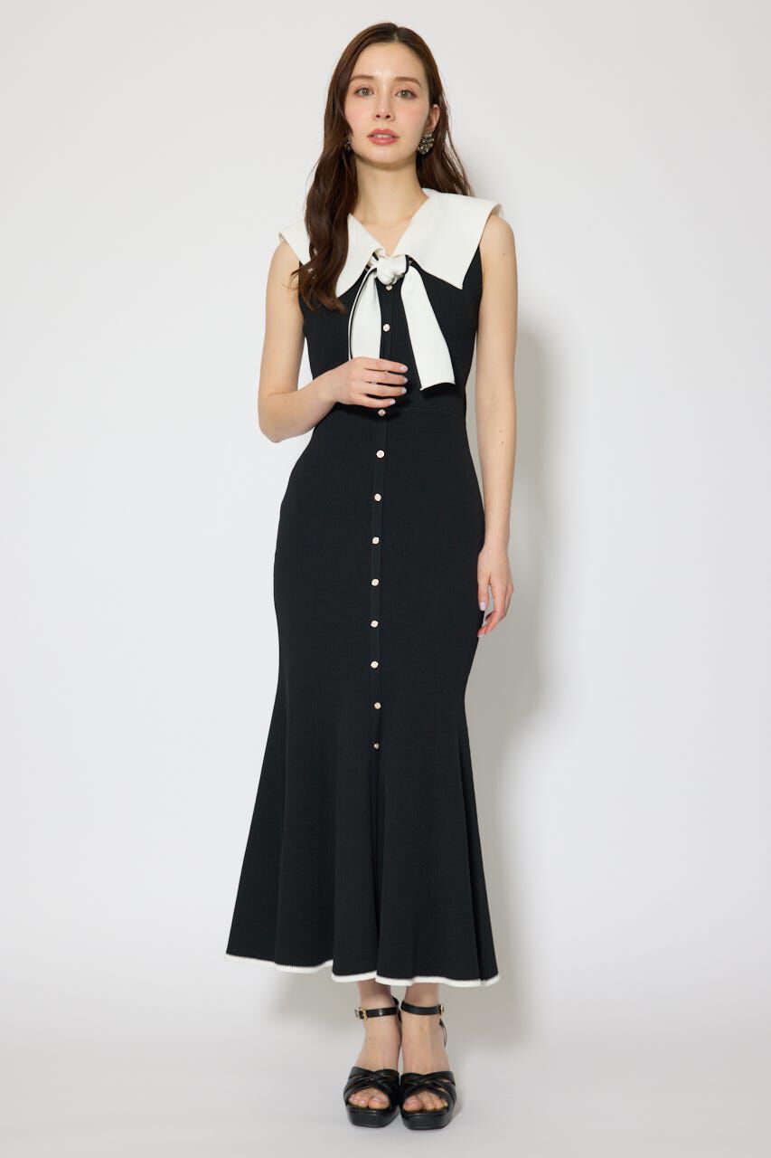 rienda「セーラーカラーニットマーメイドワンピース」|ワンピース|