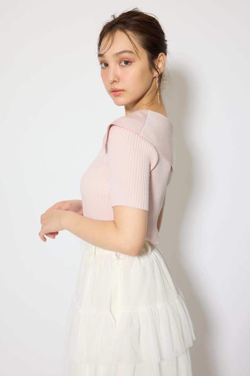 rienda「BIGカラーニットトップス」|ニット・セーター|