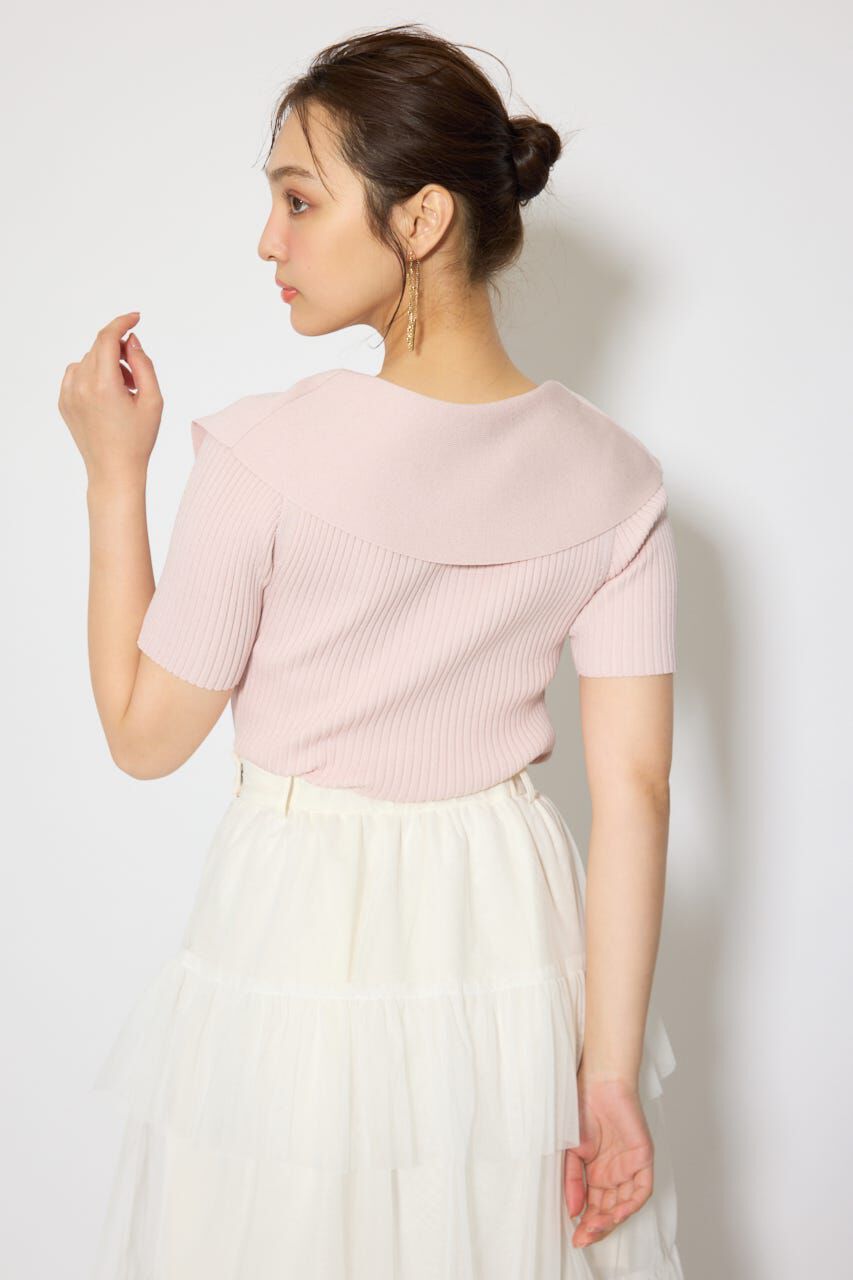 rienda「BIGカラーニットトップス」|ニット・セーター|