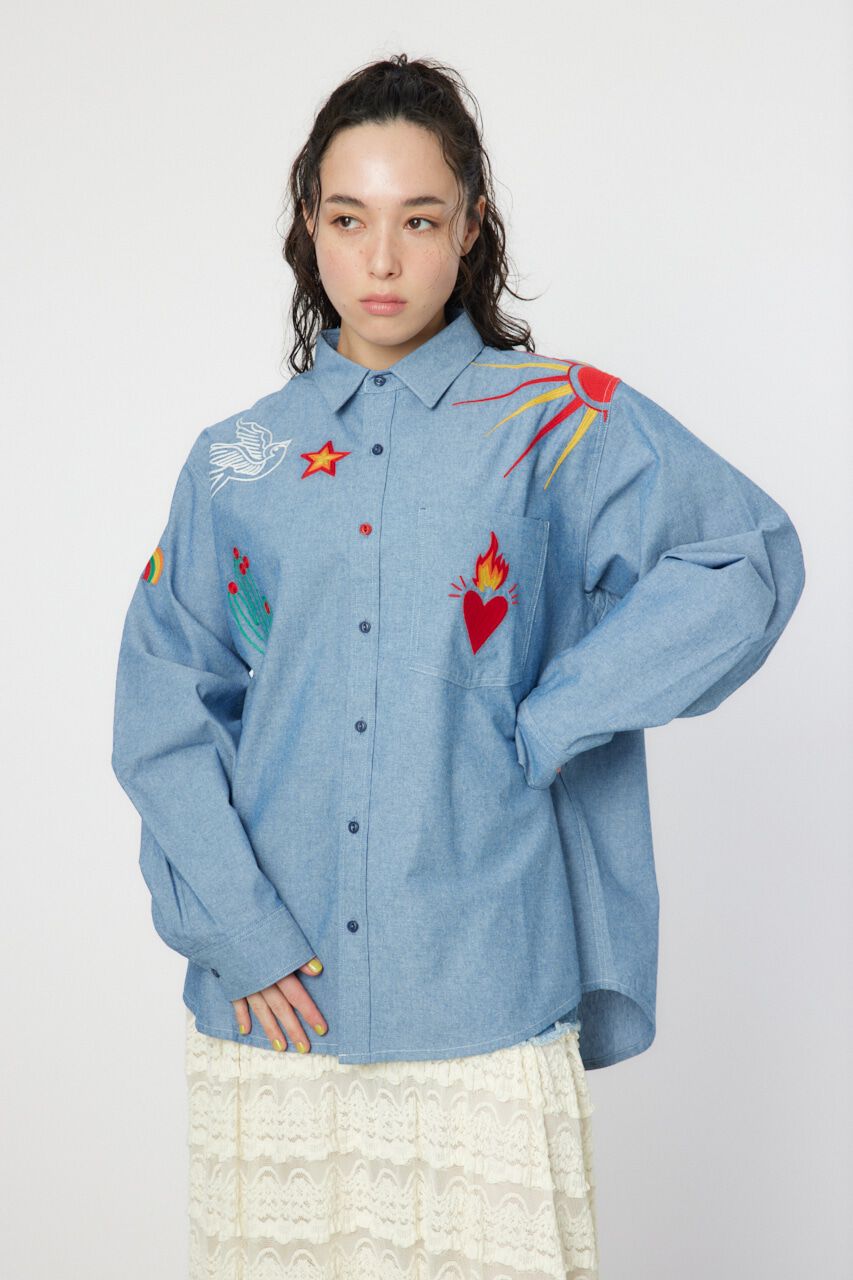 RODEO CROWNS「クリアースカイシャツ」|シャツ・ブラウス|L/BLU1