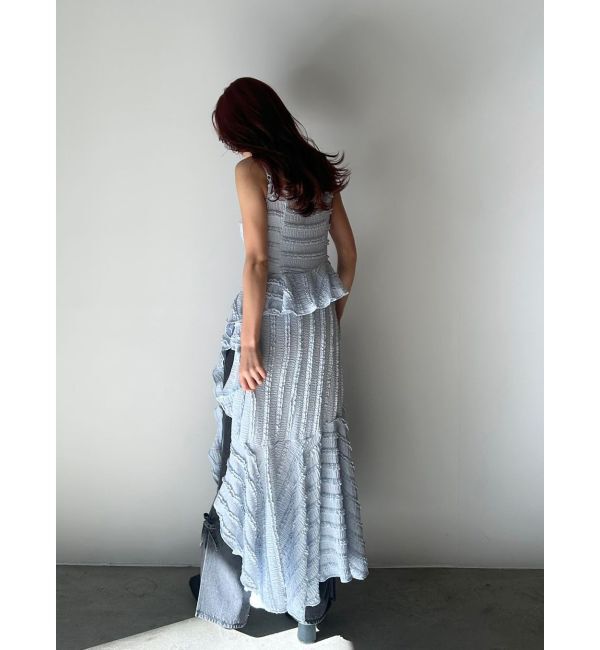 CALNAMUR「ROSE ASYMMETRIC HEM LONG OP/ローズアシンメトリーヘムロングワンピース」|ワンピース|