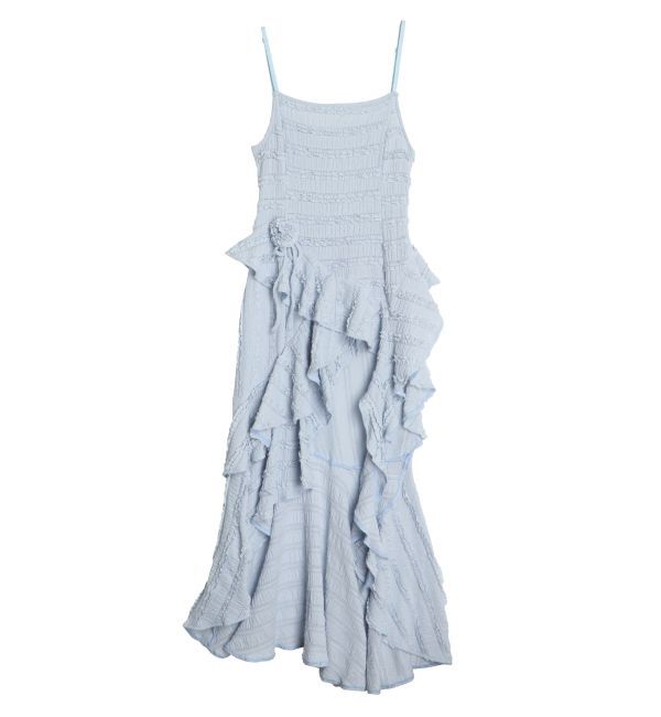 CALNAMUR「ROSE ASYMMETRIC HEM LONG OP/ローズアシンメトリーヘムロングワンピース」|ワンピース|