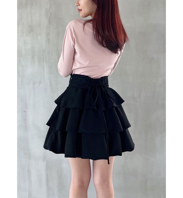RESEXXY「ヘムバルーンフリルミニスカート」|スカート|ブラック