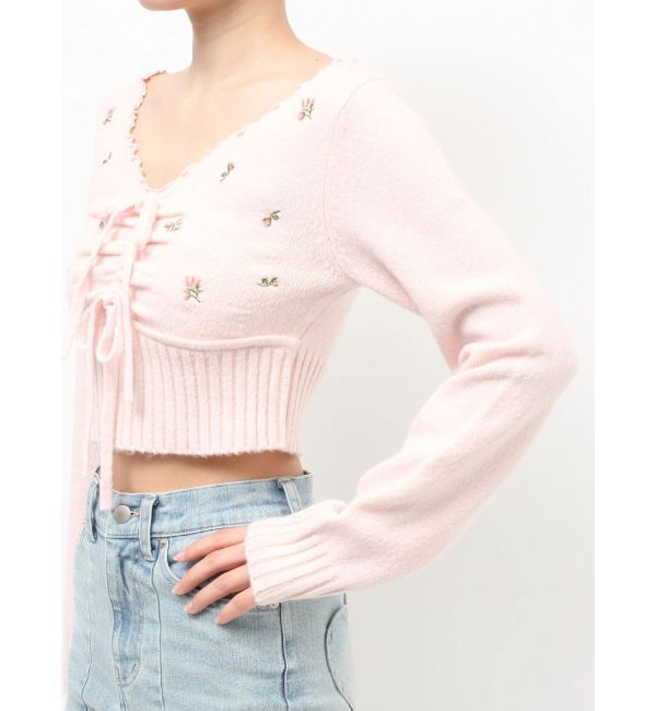 RESEXXY「フラワーエンブロイダリーニットトップス」|ニット・セーター|