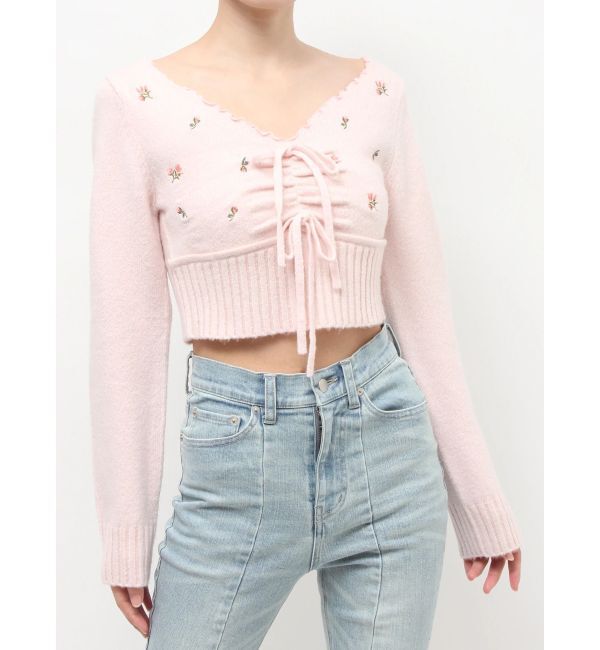 RESEXXY「フラワーエンブロイダリーニットトップス」|ニット・セーター|