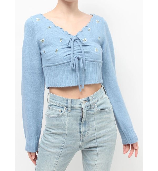 RESEXXY「フラワーエンブロイダリーニットトップス」|ニット・セーター|