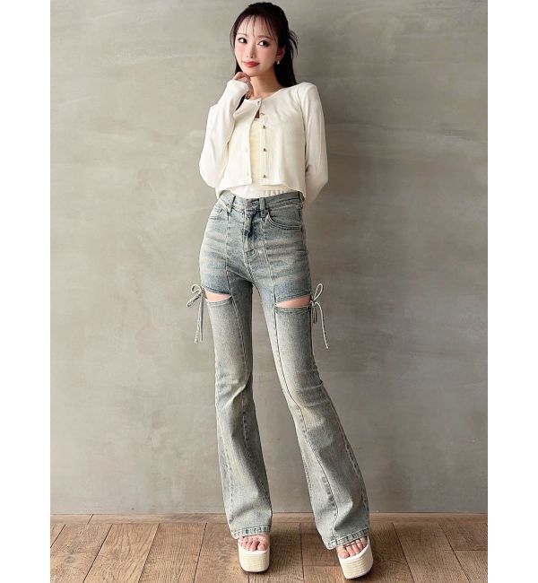 RESEXXY「チュールドッキングアンサンブルトップス」|カーディガン|